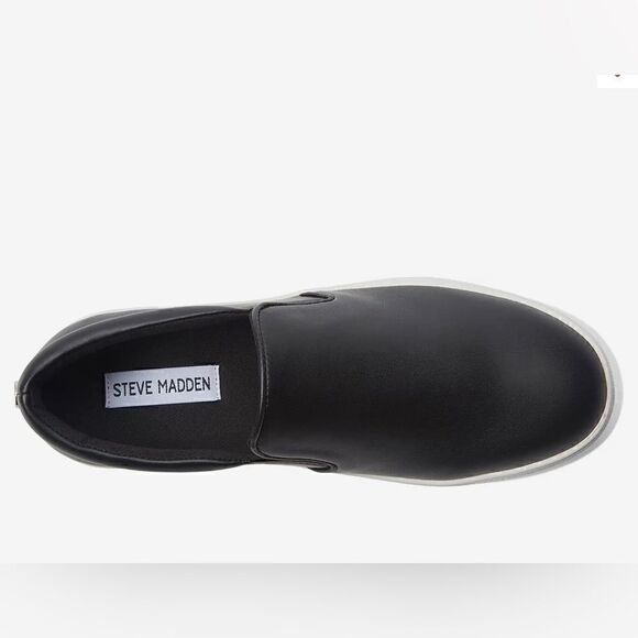 Steve Madden Gills sneaker preloved GUC black leather size 9.5 women’s slip on - Picture 2 of 12